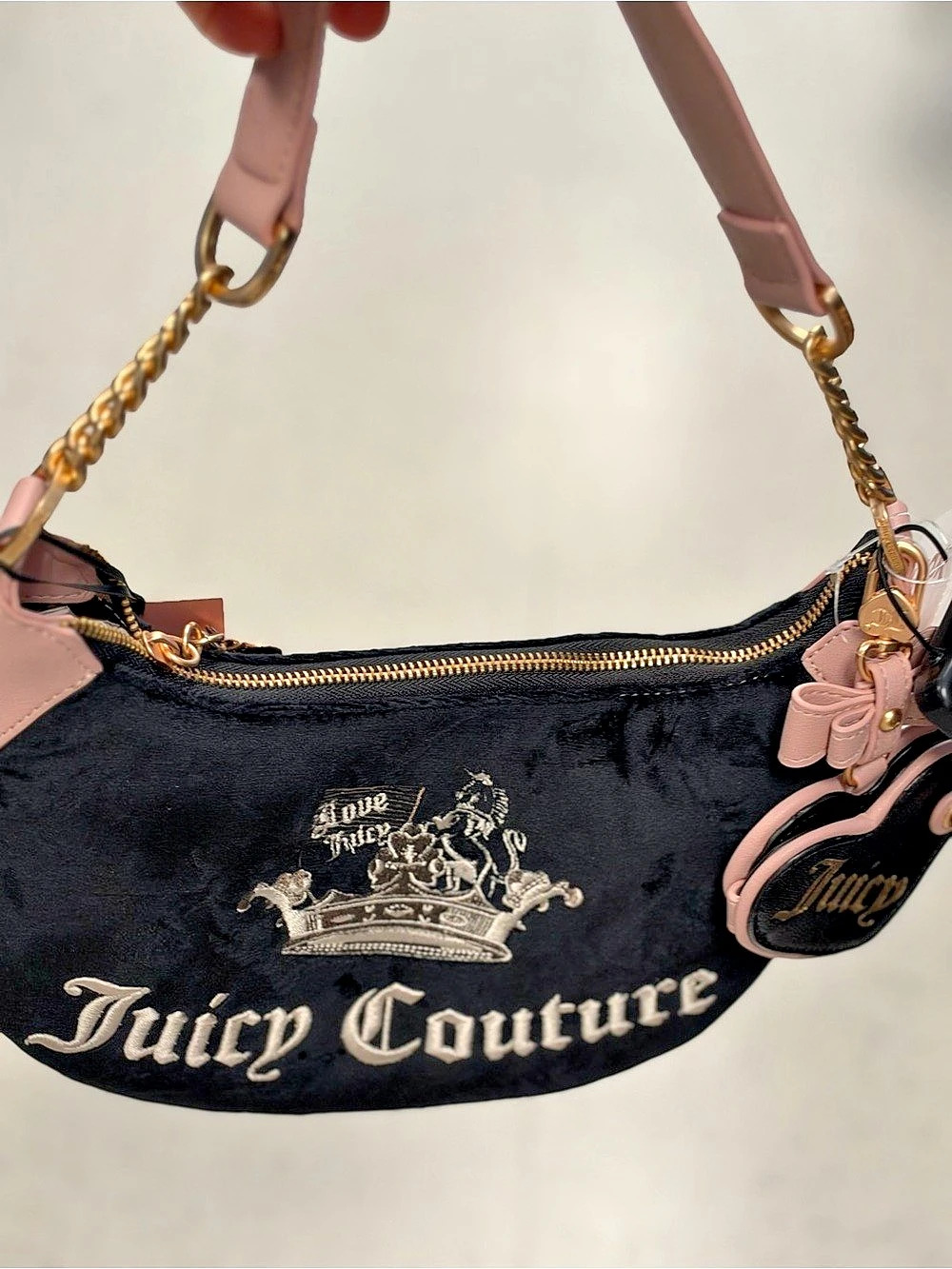 Juicy Couture Black & Pink Shoulder Bag New